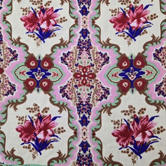 VTG  Glentex Women's Scarf  Floral Brilliant Colorful Design Frayed Edge No Tags - Picture 6 of 8